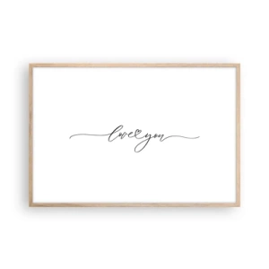 Plakat w ramie jasny dąb - Czarno na białym - 91x61 cm