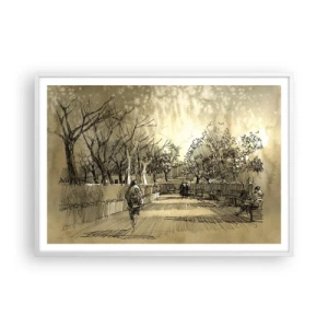 Plakat w białej ramie - Piórkiem zatrzymana chwila - 100x70 cm