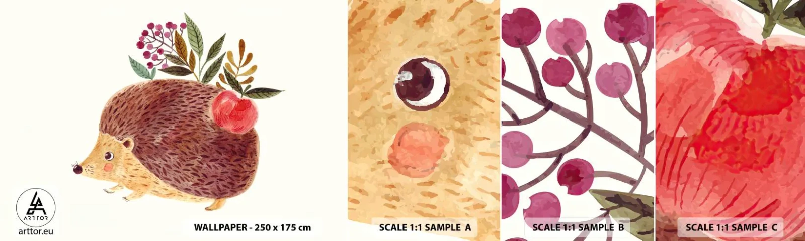 Fototapeta Próbka Standard Eco - I już mnie lubisz - Jeż, Dla Dzieci, Pokój Dziecięcy - 100x30 cm