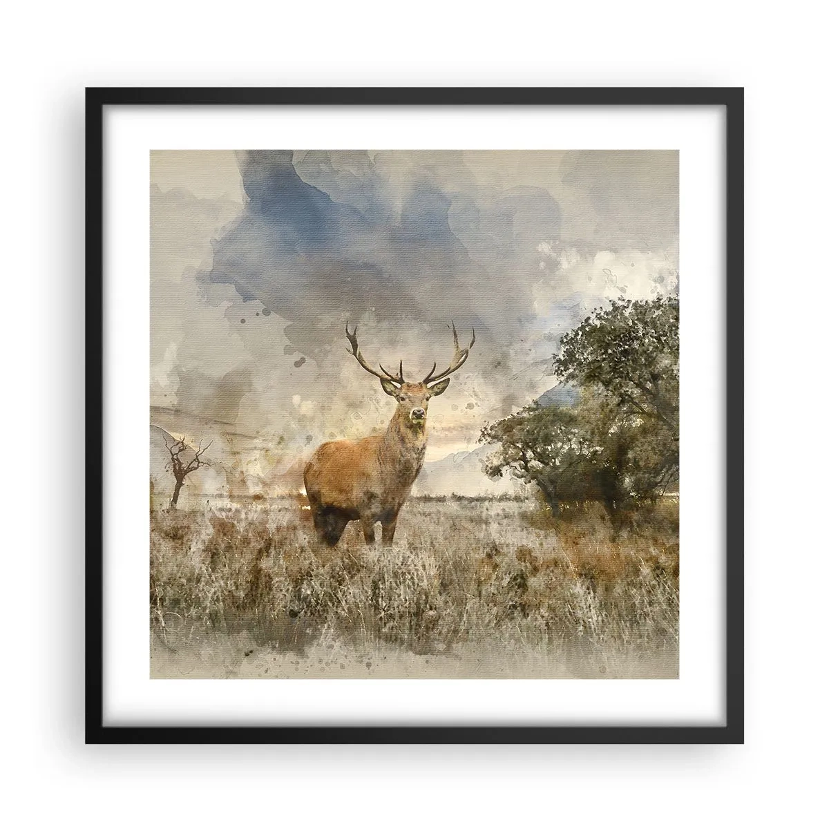 Plakat w czarnej ramie - Godność - siła - dostojeństwo - 50x50 cm