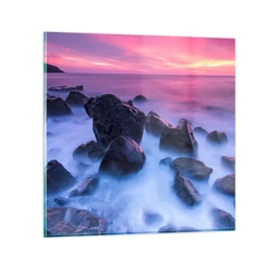 Obraz na szkle - Narodziny w blasku i mgle - 60x60 cm