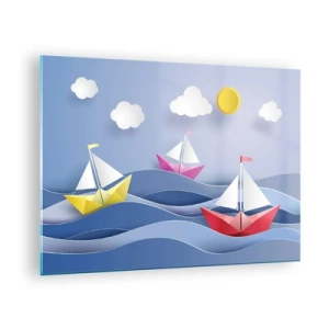 Obraz na szkle - Ach, jak przyjemnie kołysać się wśród fal - 70x50cm - Ach, jak przyjemnie kołysać się wśród fal - Nowoczesna dekoracja ścienna do salonu i sypialni ARTTOR