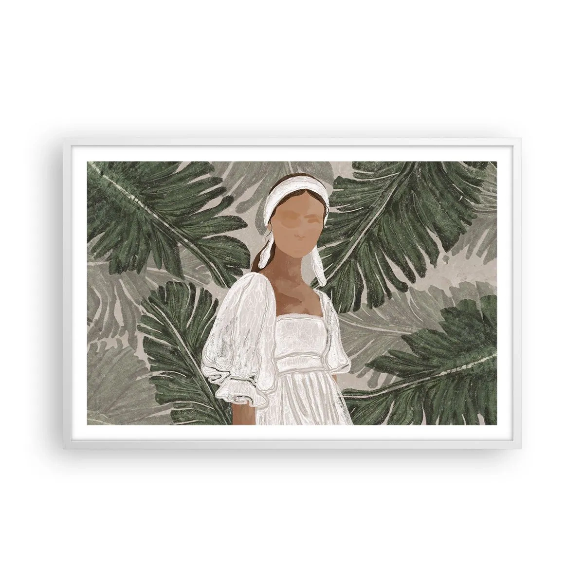Plakat w białej ramie - Portret egzotyczny - 91x61 cm