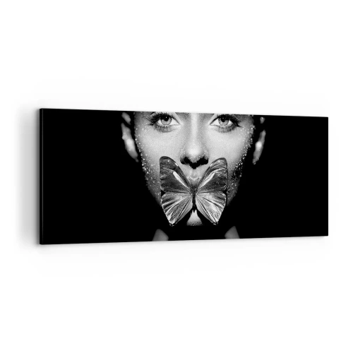 Obraz na płótnie - Motyli pocałunek - 100x40 cm