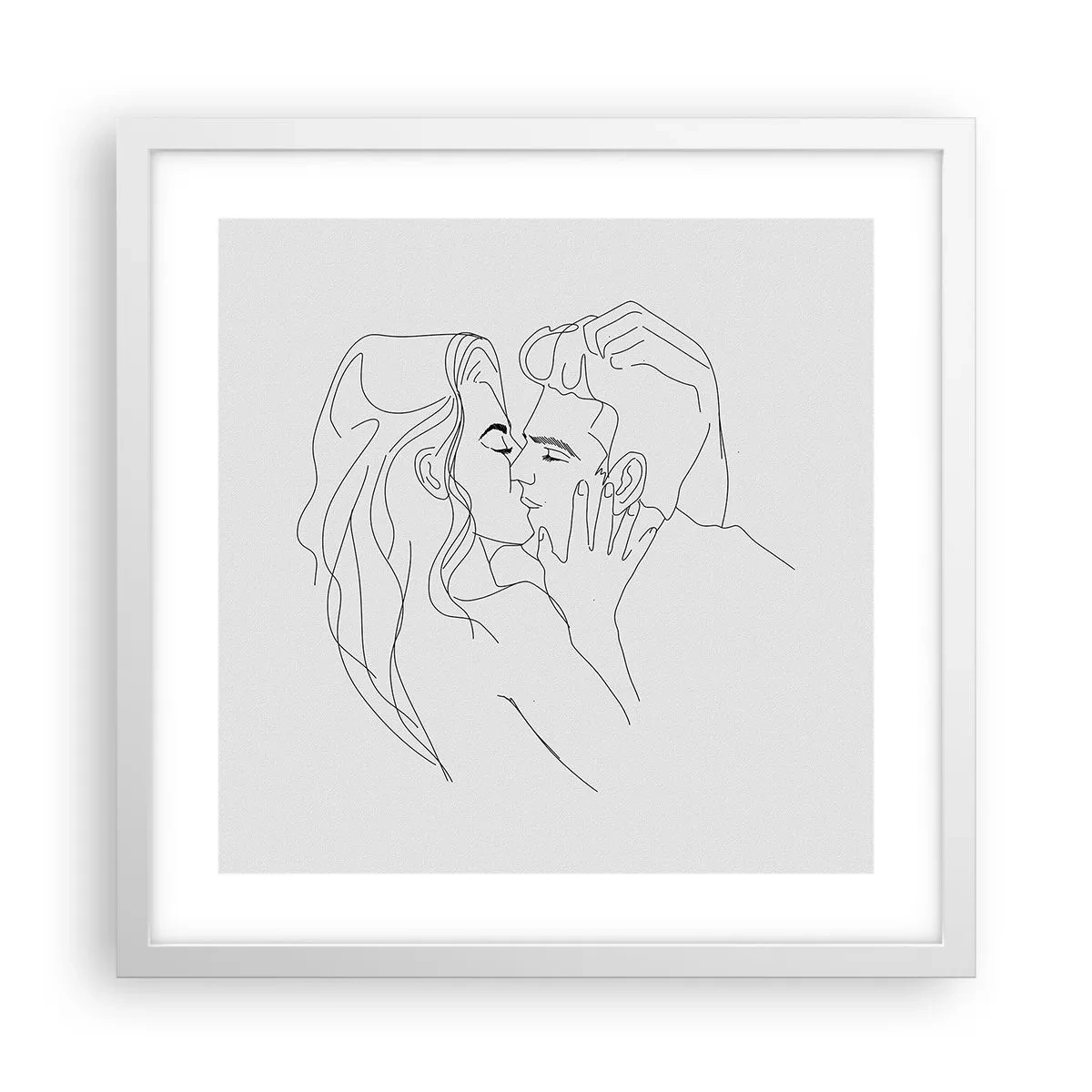 Plakat w białej ramie - Tą samą kreską - 40x40 cm