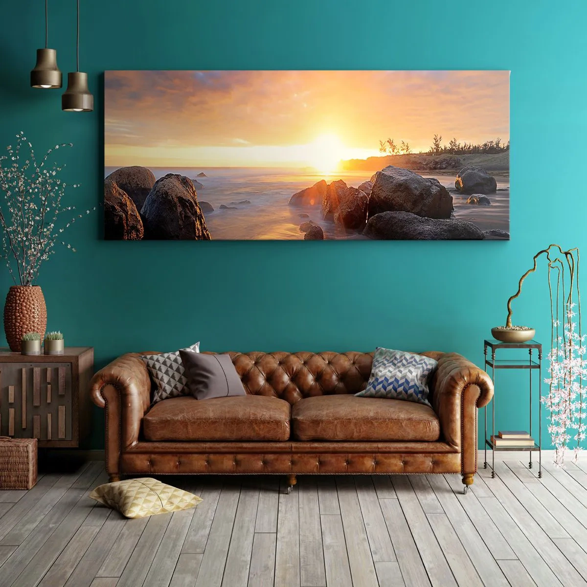 Obraz na płótnie - Świetlista bryza wieczoru - 100x40 cm