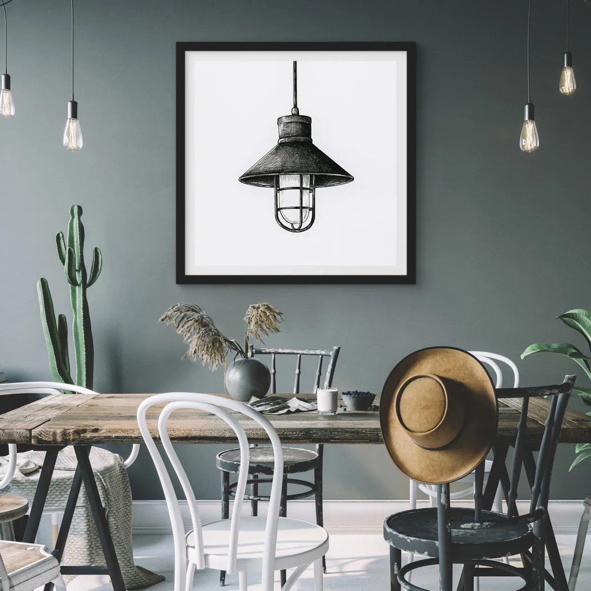 Plakat w czarnej ramie - Jak przed laty… - 30x30 cm