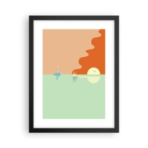 Plakat w czarnej ramie - Morski pejzaż idealny - 30x40 cm