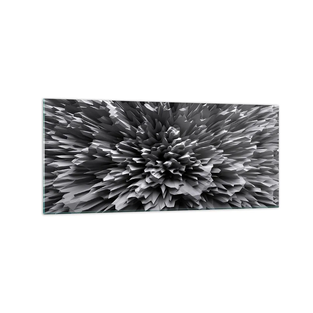 Obraz na szkle - Abstrakcyjna struktura w odcieniach szarości - 120x50cm - Już ostrzej się nie da - Nowoczesna dekoracja ścienna do salonu i sypialni ARTTOR
