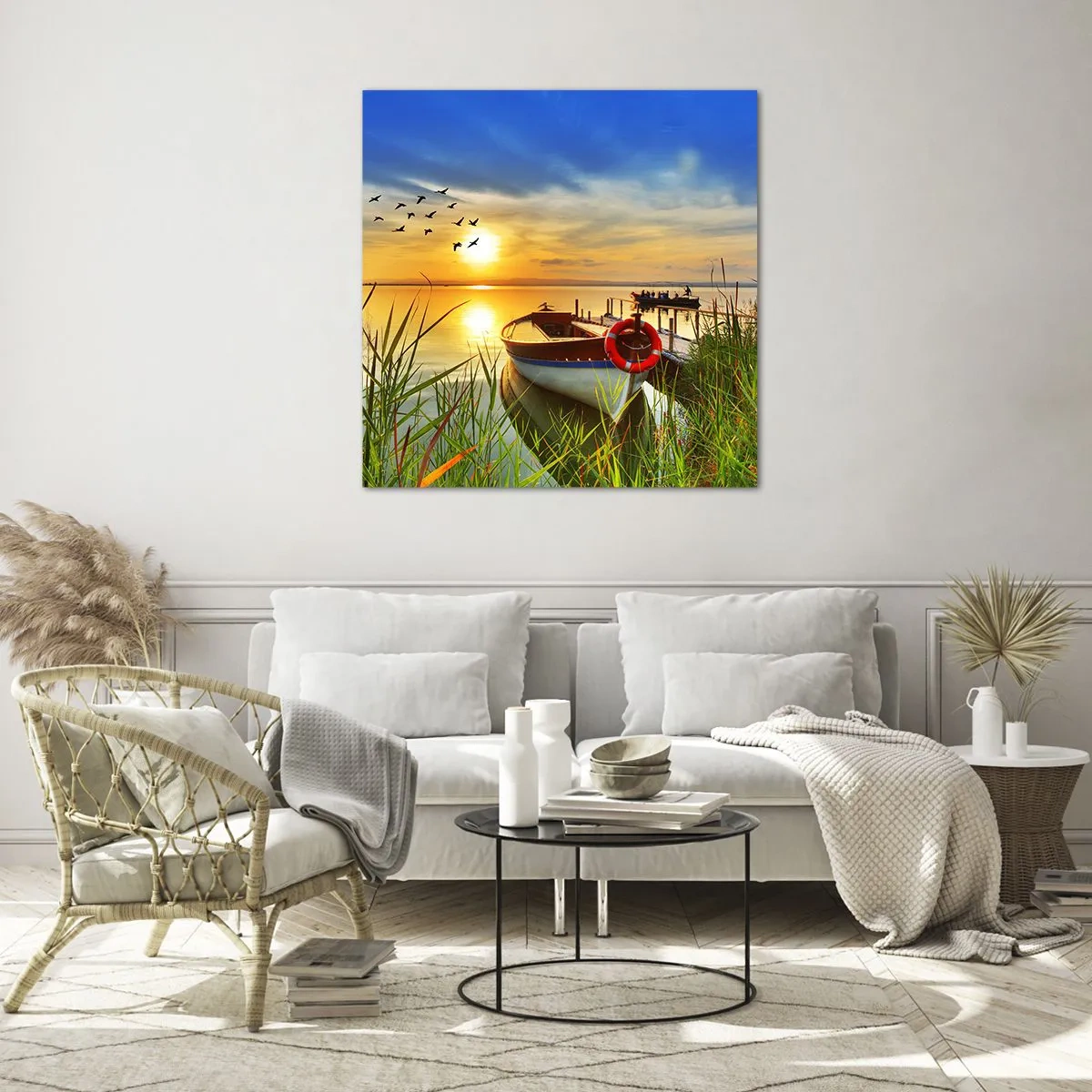 Obraz na szkle - Kormorany odlatują już - 30x30 cm