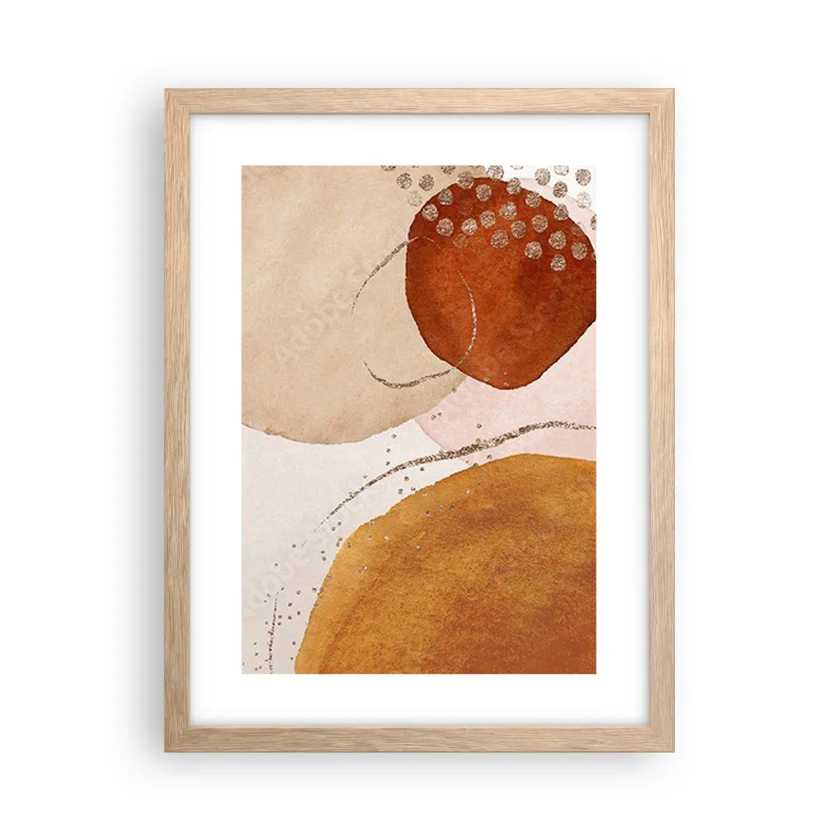 Plakat w ramie jasny dąb - Krągłość i ruch - 30x40 cm