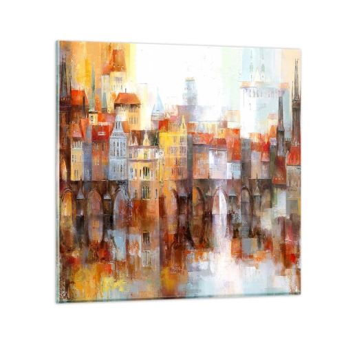 Obraz na szkle - Pod mostem też pięknie - 50x50 cm