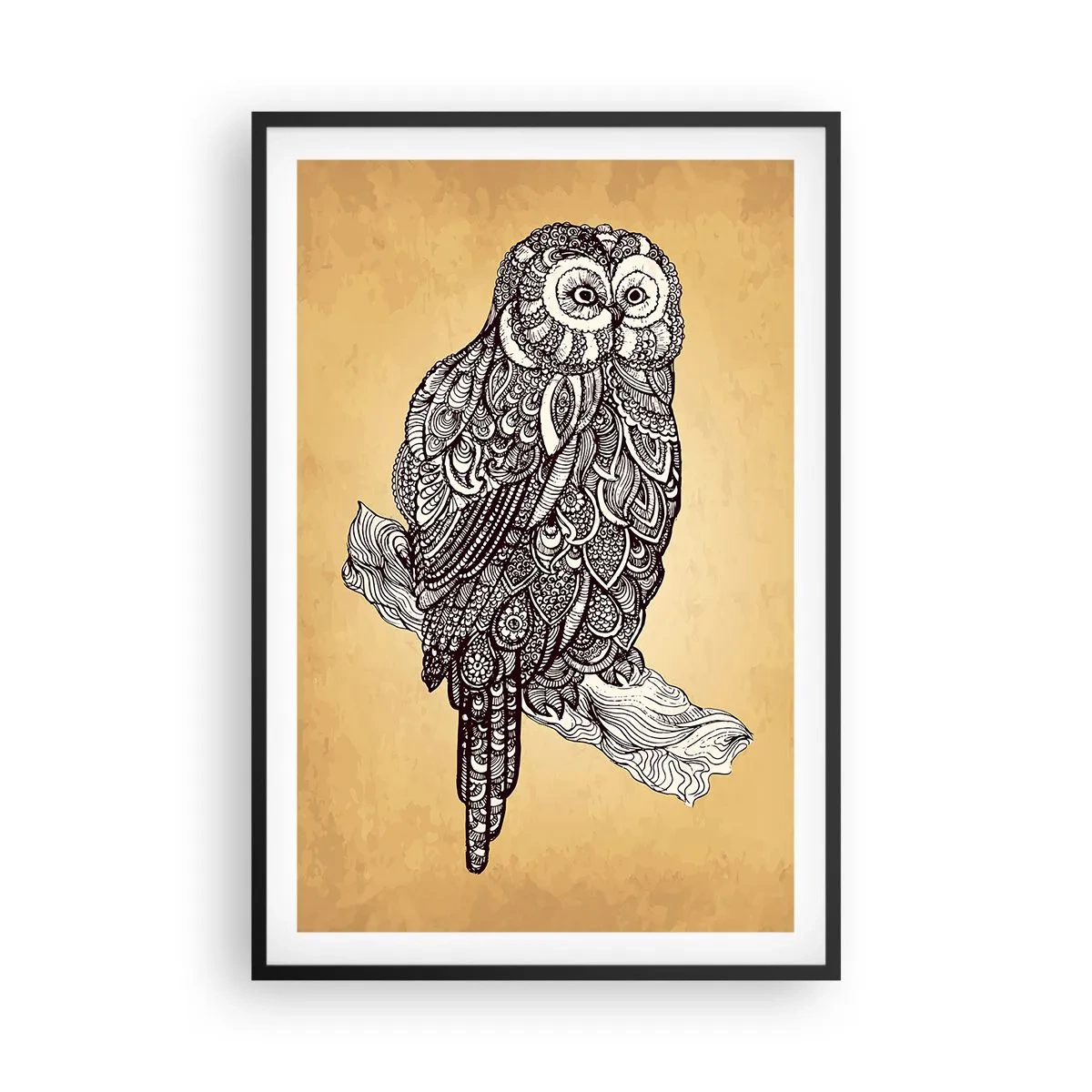 Plakat w czarnej ramie - Misterne ornamenty mądrości - 61x91 cm