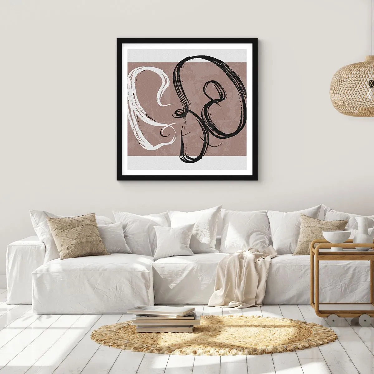 Plakat w czarnej ramie - Kompozycja – poszukiwanie pełni - 50x50 cm