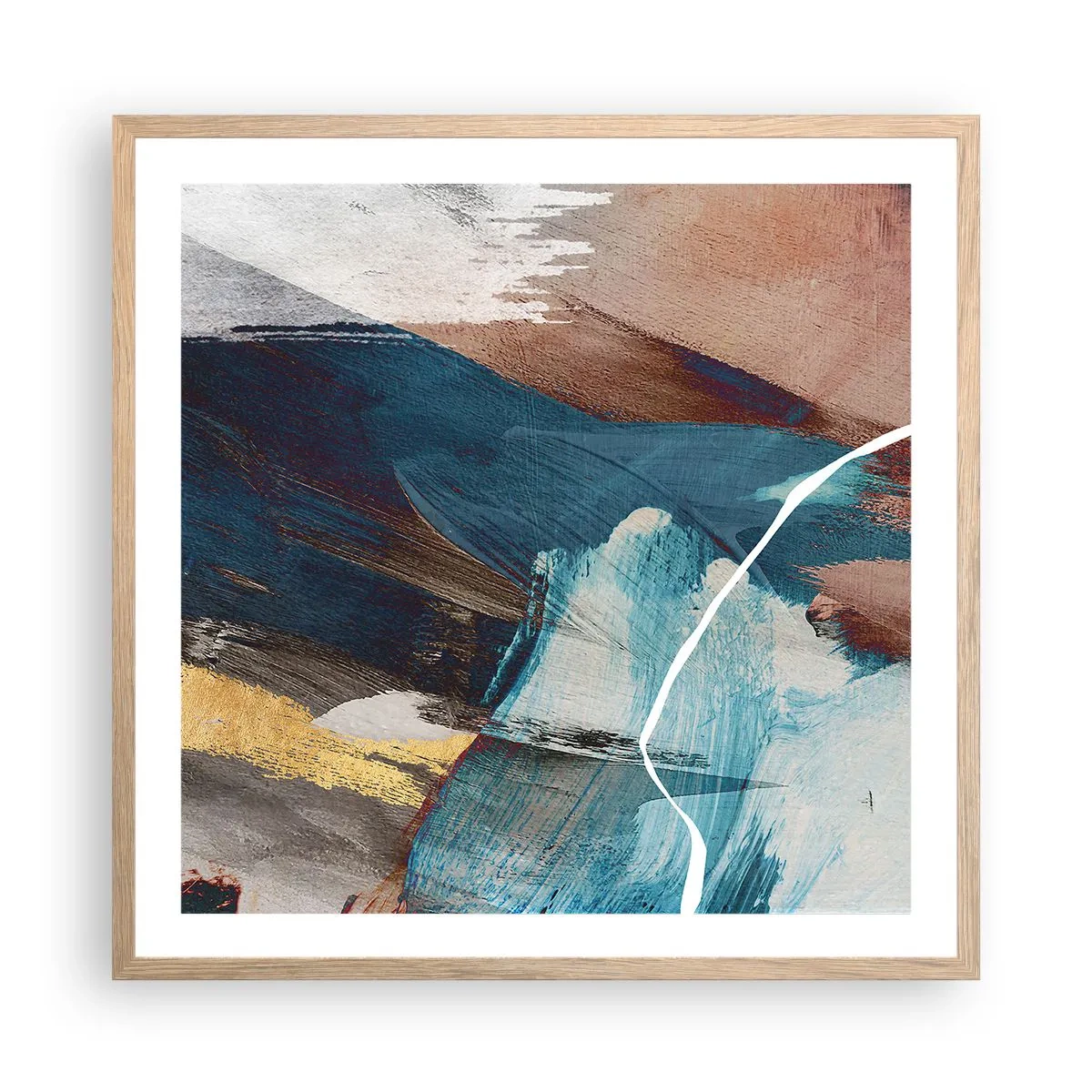 Plakat w ramie jasny dąb - Z rozmachem i energicznie - 60x60 cm