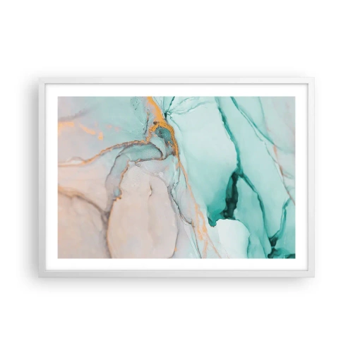 Plakat w białej ramie - Taniec kształtów i barw - 70x50 cm