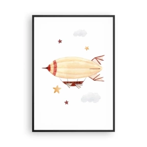 Plakat w czarnej ramie - Powietrzny statek - 70x100 cm