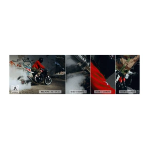 Fototapeta Próbka Premium Sand - Goń mnie! - Motoryzacja, Motocykl, Graffiti - 100x30 cm