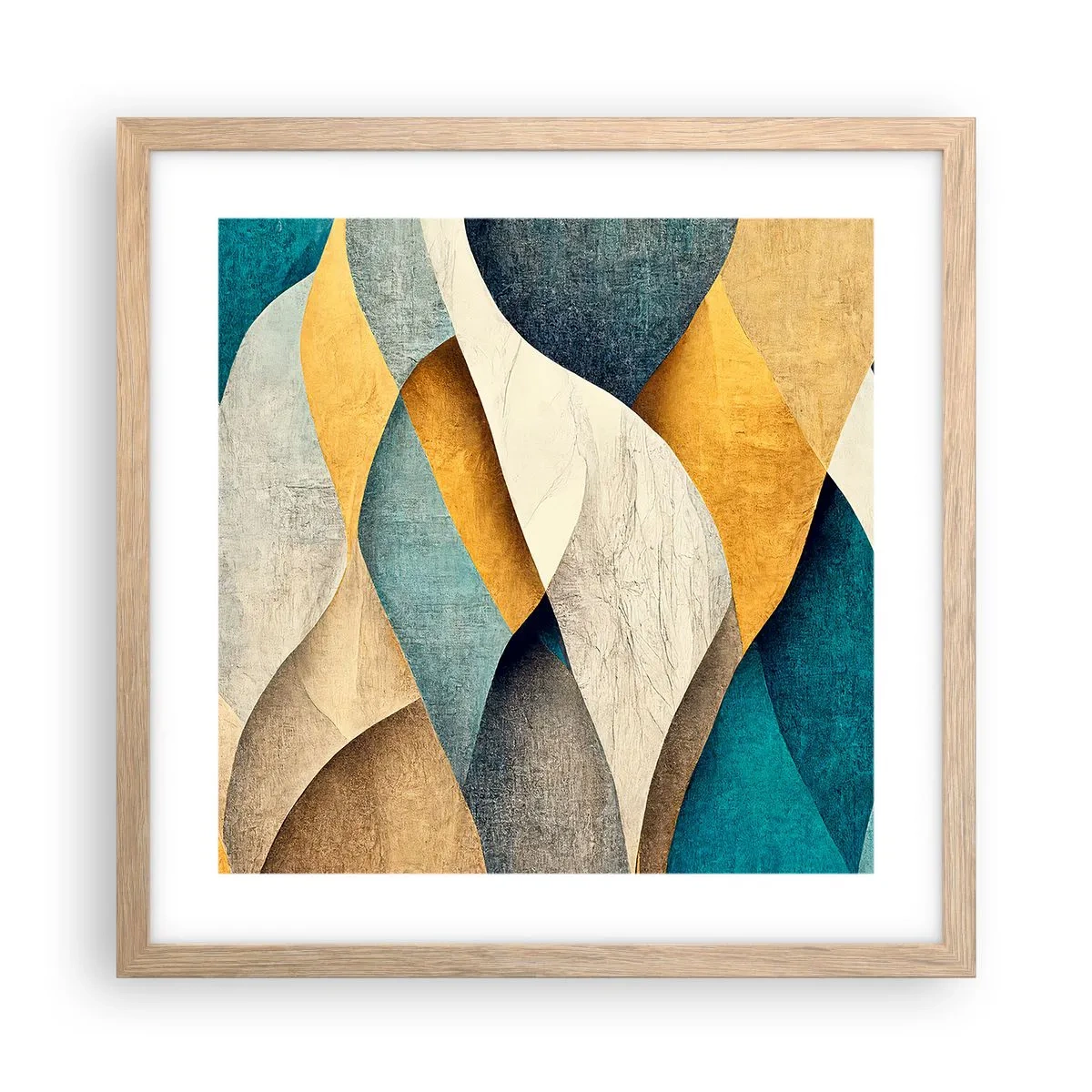 Plakat w ramie jasny dąb - Rytm i falowanie - 40x40 cm
