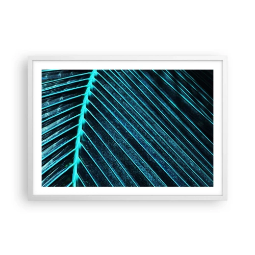 Plakat w białej ramie - Faktura zieleni - 70x50 cm