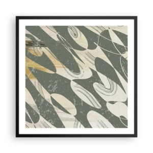 Plakat w czarnej ramie - Abstrakcja zrytmizowana - 60x60 cm