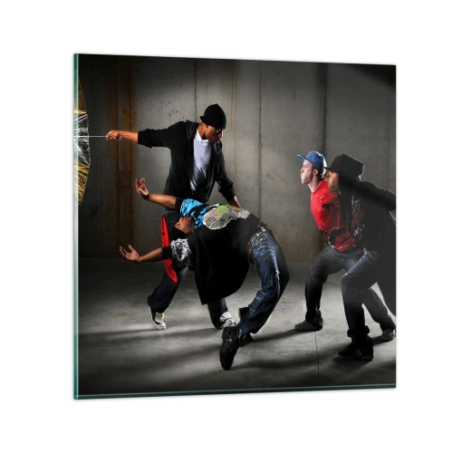 Obraz na szkle - Tańczący z ulicznym wiatrem - 60x60 cm