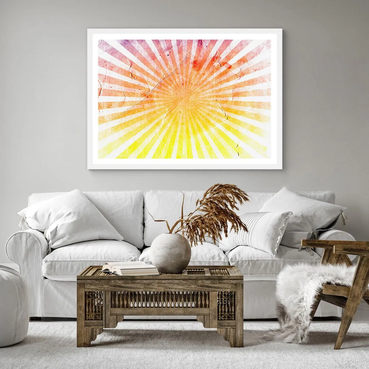 Plakat w białej ramie - Wschody i zachody - 40x40 cm