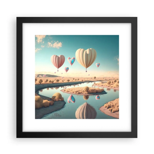 Plakat w czarnej ramie - Miłość pozwala wznieść się - 30x30 cm