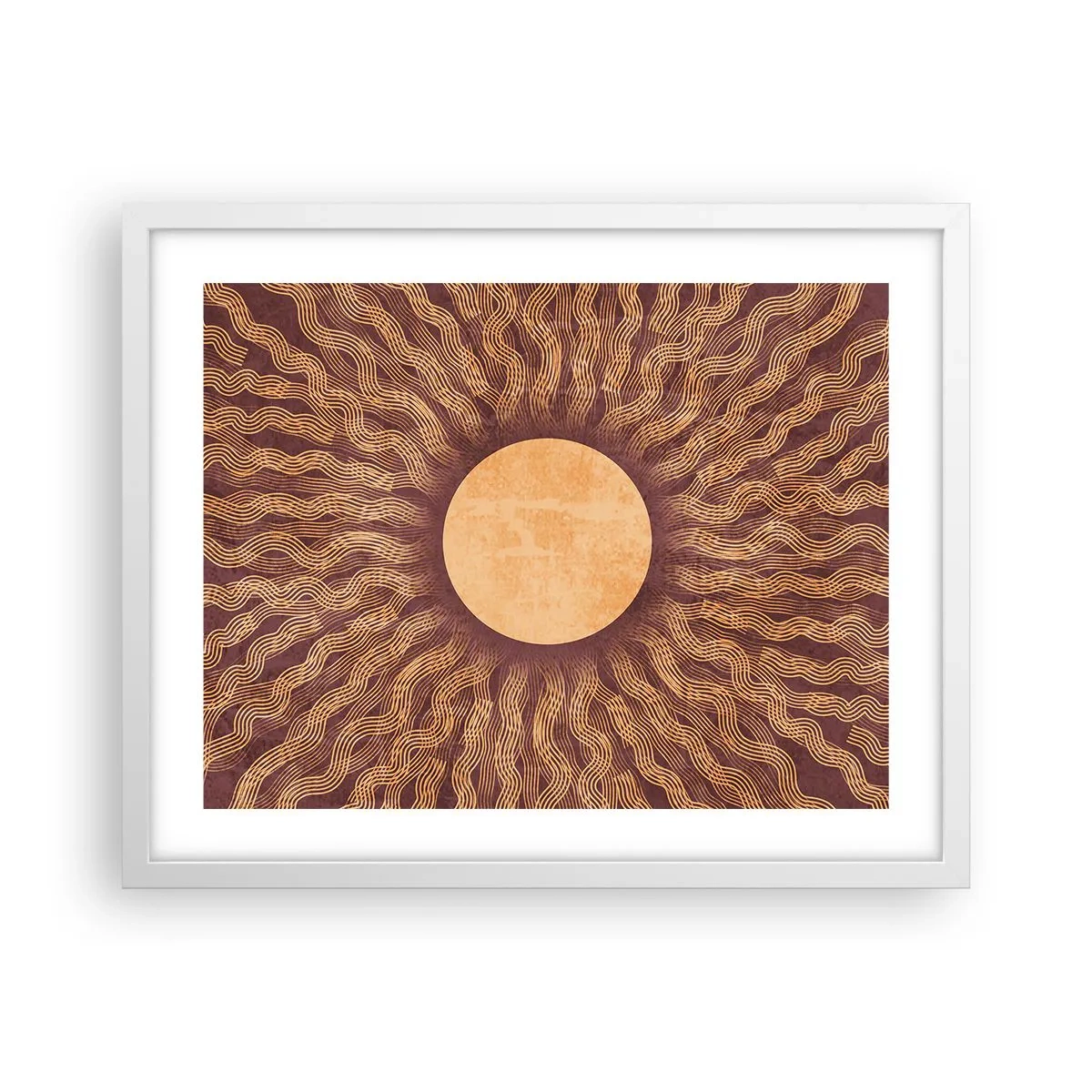 Plakat w białej ramie - Ikona słońca - 50x40 cm