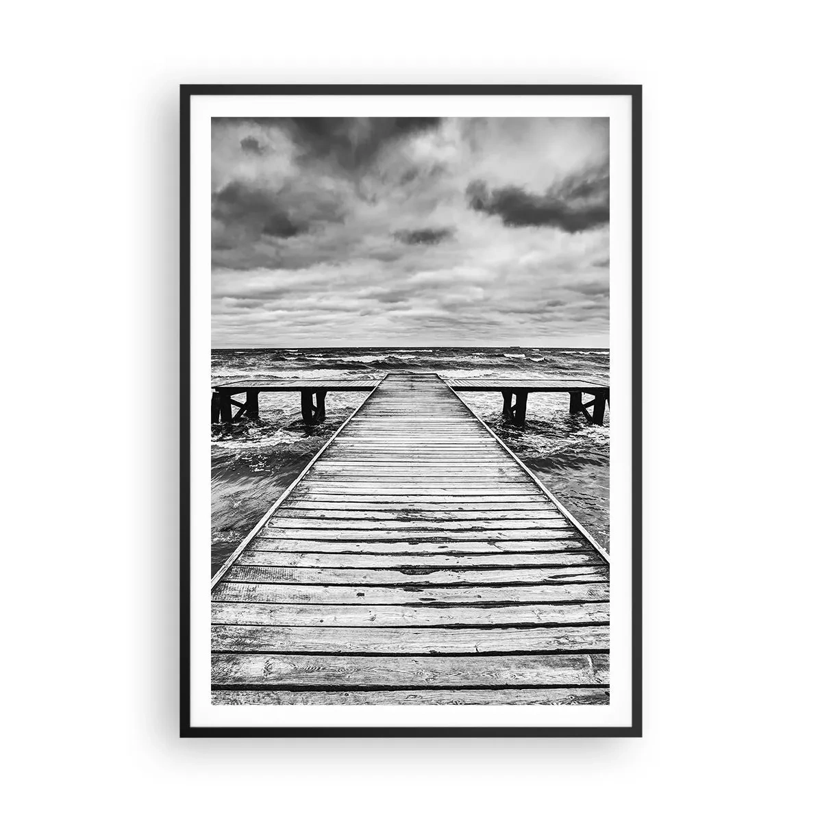 Plakat w czarnej ramie - Czekam na wiatr, co rozgoni… - 70x100 cm