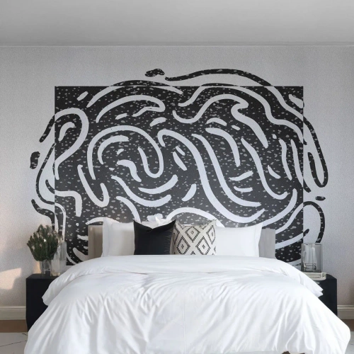 Fototapeta Premium Canvas - Abstrakcja: taniec radości - Boho, Czarno-Biały, Minimalizm - 300x210 cm