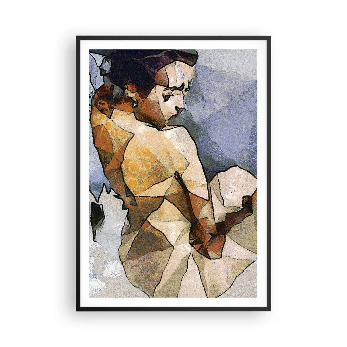 Plakat w czarnej ramie - W duchu kubizmu - 70x100 cm