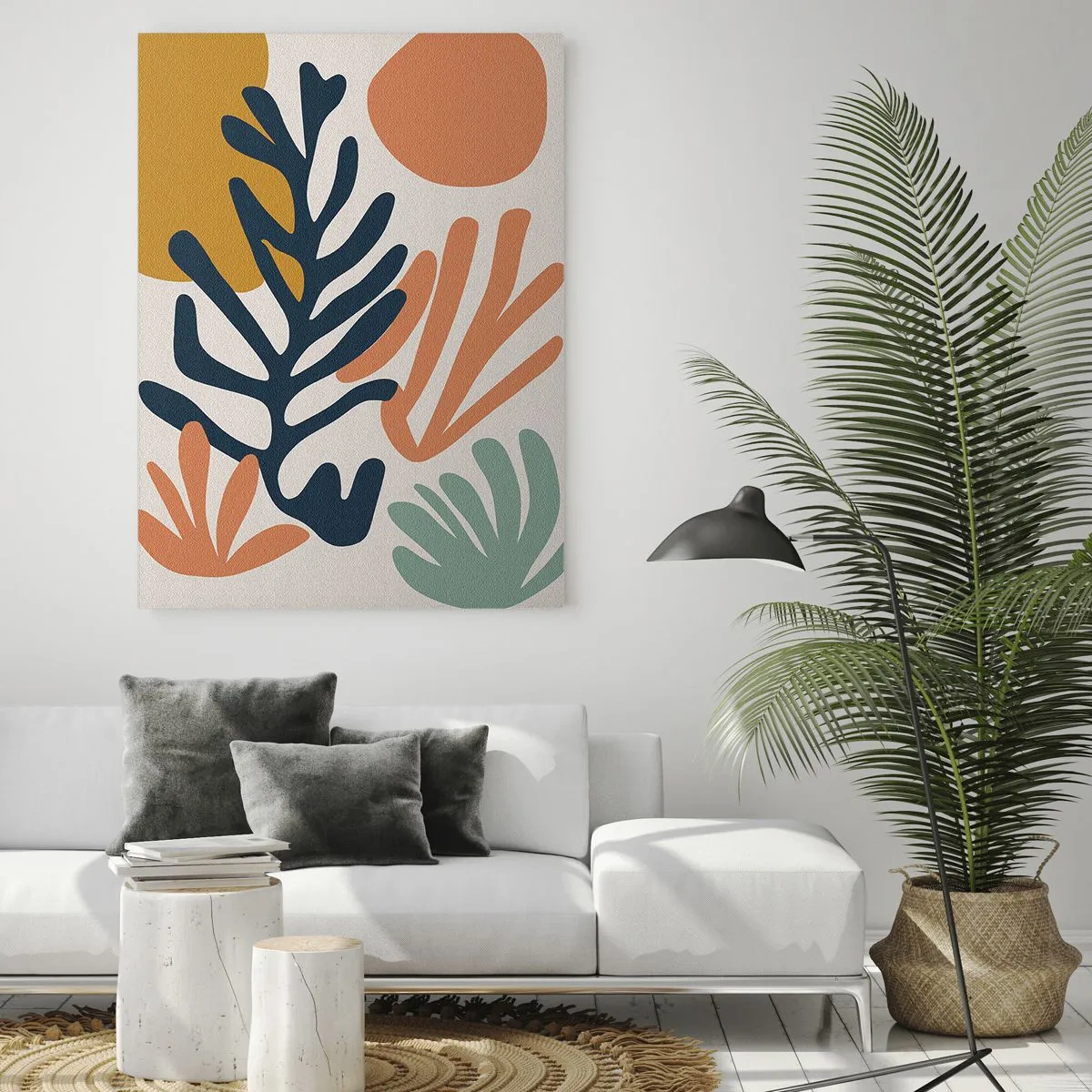 Obraz na szkle - Kolorowa grafika z motywem roślinnym i koralowym - 50x70cm - Koralowe morza - Nowoczesna dekoracja ścienna do salonu, kuchni i sypialni ARTTOR