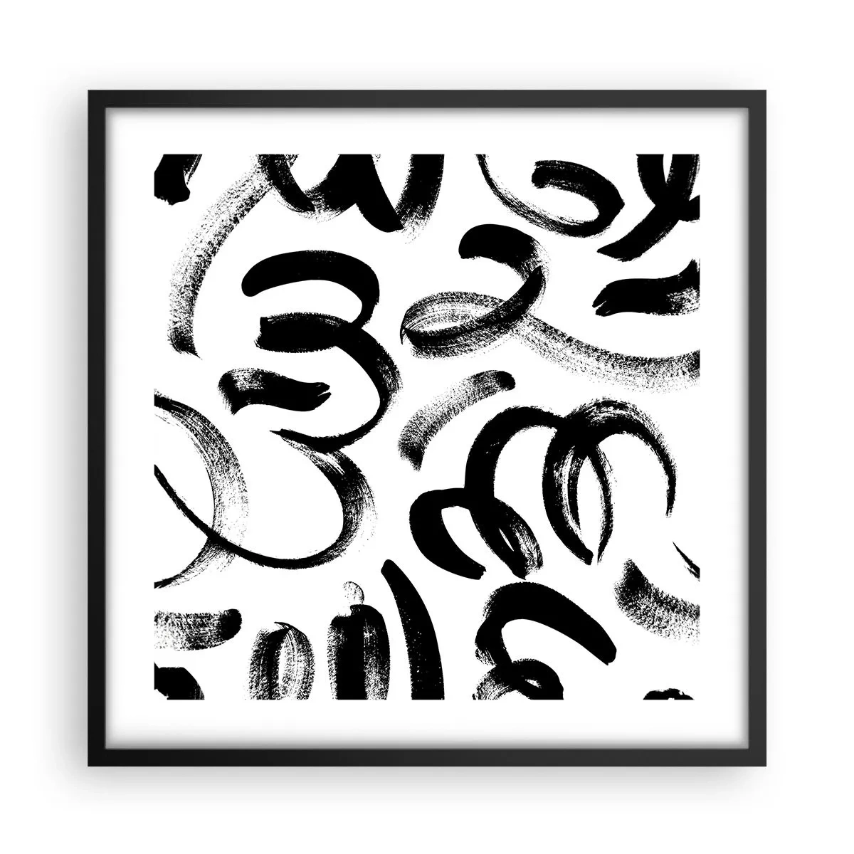 Plakat w czarnej ramie - Czarno na białym - 50x50 cm