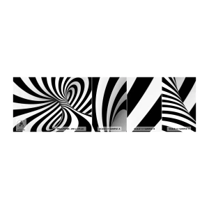 Fototapeta Próbka Samoprzylepna Deluxe Sticker - Kompozycja: tańcząca przestrzeń - Abstrakcja, 3D, Czarno-Białe - 100x30 cm