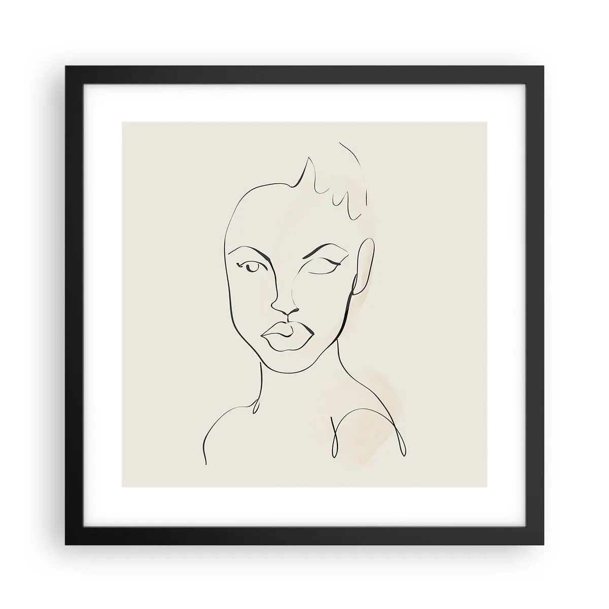 Plakat w czarnej ramie - Zarys zmysłowości - 40x40 cm