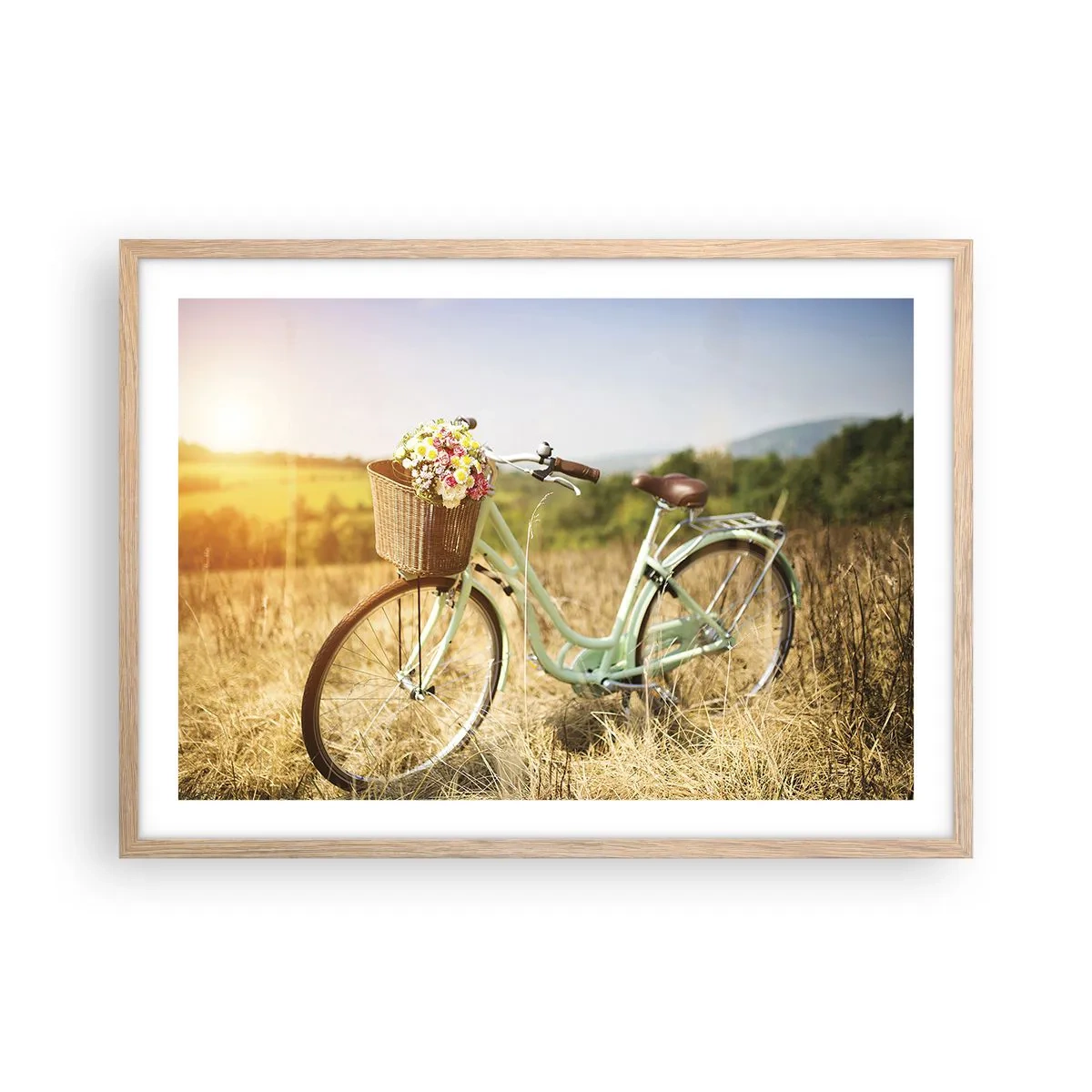 Plakat w ramie jasny dąb - Zostanę tu chwilę - 70x50 cm