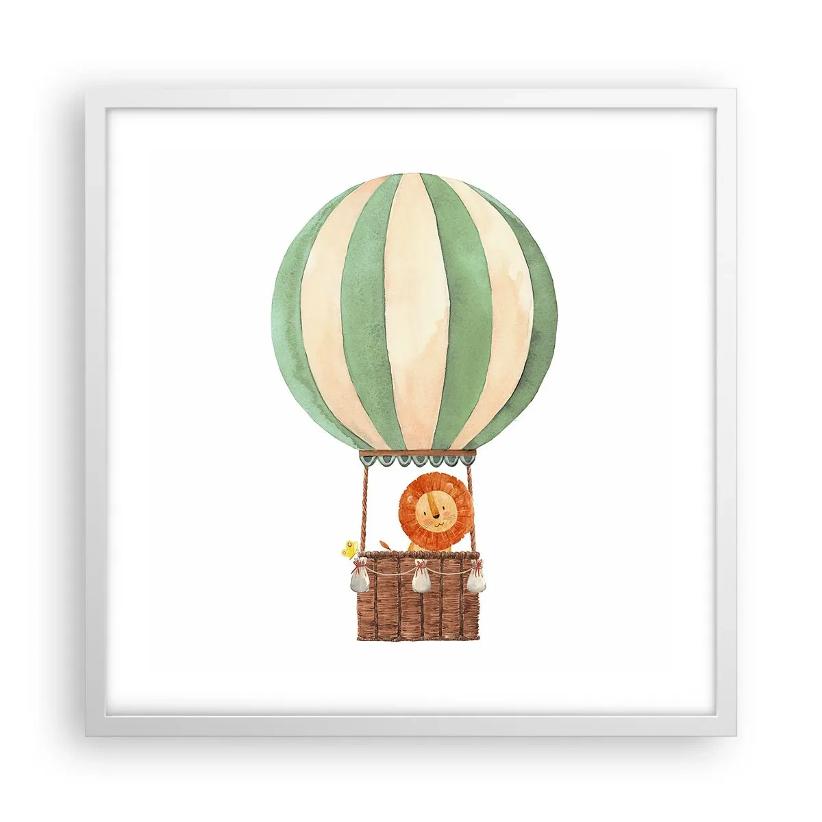 Plakat w białej ramie - Podróże Leona - 50x50 cm