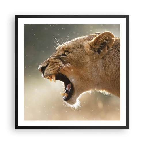 Plakat w czarnej ramie - Spróbuj nie posłuchać - 60x60 cm