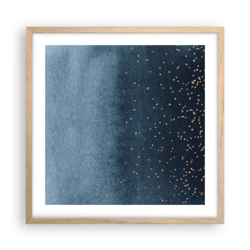 Plakat w ramie jasny dąb - Kompozycja – niebieskie fazy - 50x50 cm