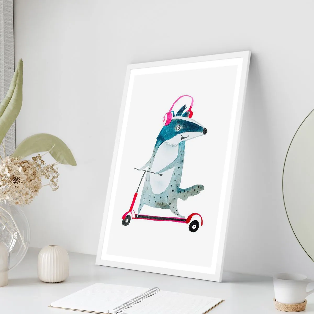 Plakat w białej ramie - Borsucze radości - 30x40 cm