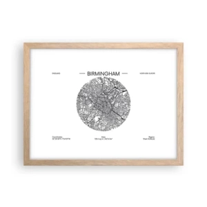 Plakat w ramie jasny dąb - Anatomia Birmingham - 40x30 cm