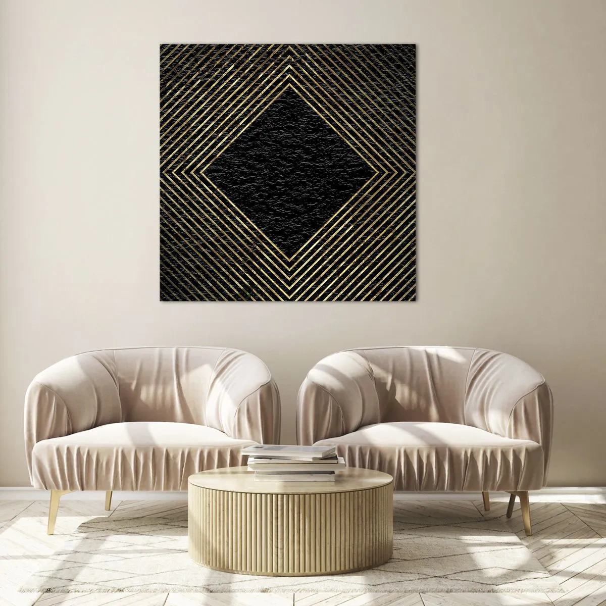 Obraz na szkle - Geometria w stylu glamour - 60x60 cm