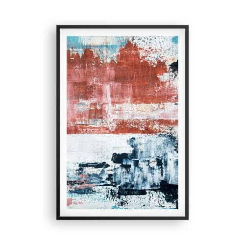 Plakat w czarnej ramie - Abstrakcyjne pół na pół - 61x91 cm