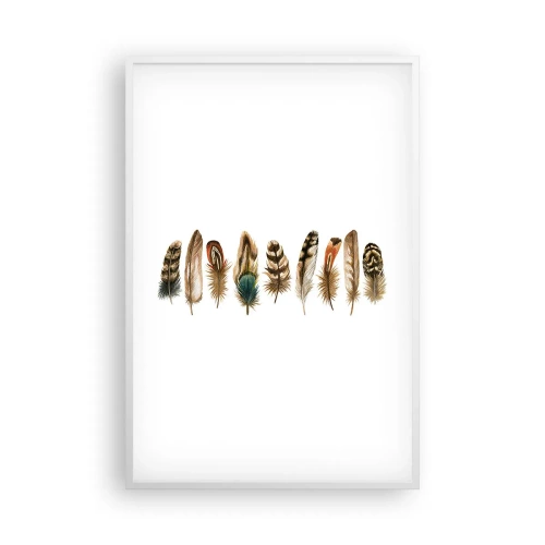 Plakat w białej ramie - Pierzasta wariacja - 61x91 cm