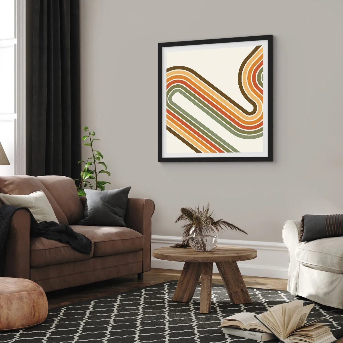 Plakat w czarnej ramie - Zygzakiem do celu - 30x30 cm