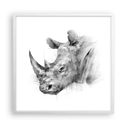 Plakat w białej ramie - Afrykański portret - 60x60 cm