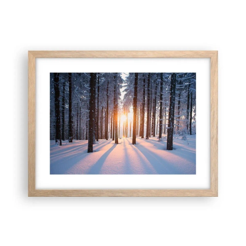 Plakat w ramie jasny dąb - Wyraźnie czarno na białym - 40x30 cm