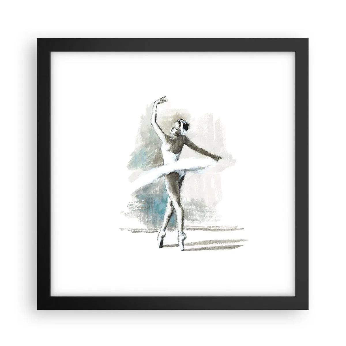 Plakat w czarnej ramie - Zaklęta w łabędzia - 30x30 cm