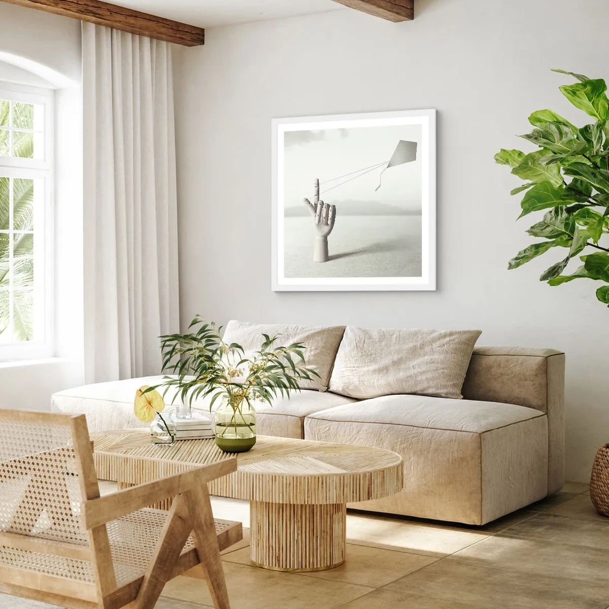 Plakat w białej ramie - Próba sił - 30x30 cm